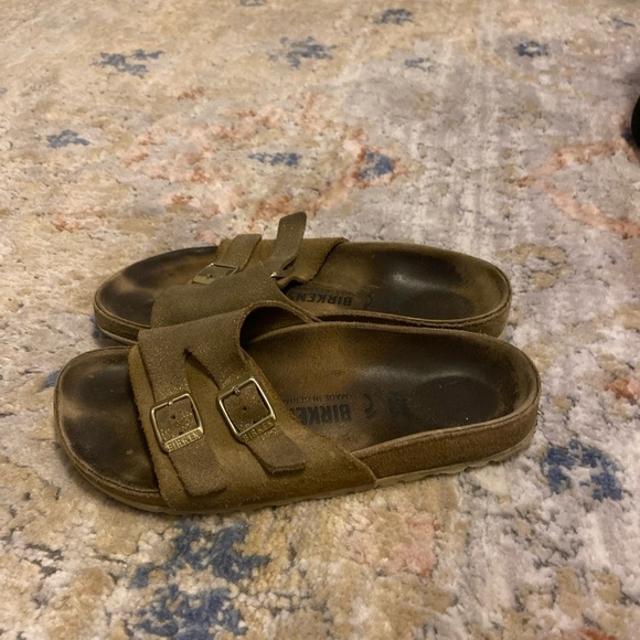 Women's 4 EU 35 Birkenstock Vaduz Metallic Gold Sandals Birko-flor Buckles Flat - Picture 2 of 16